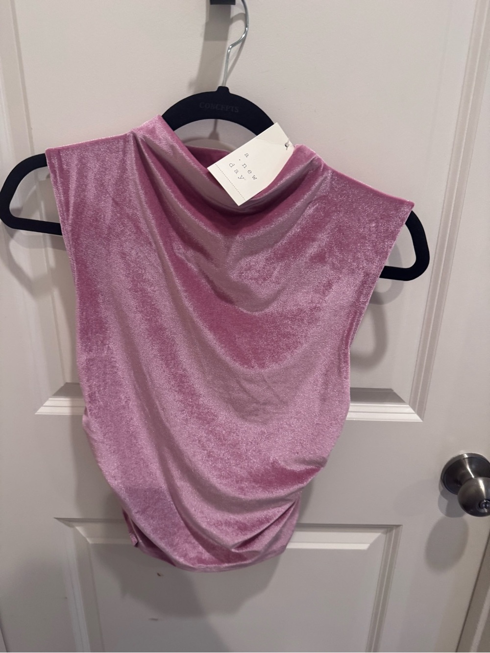 Target Rose Pink Velvet Cowl Neck Tank